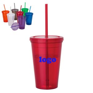 16 Oz Tumbler With Straw Polypropylene Tumblers Cups
